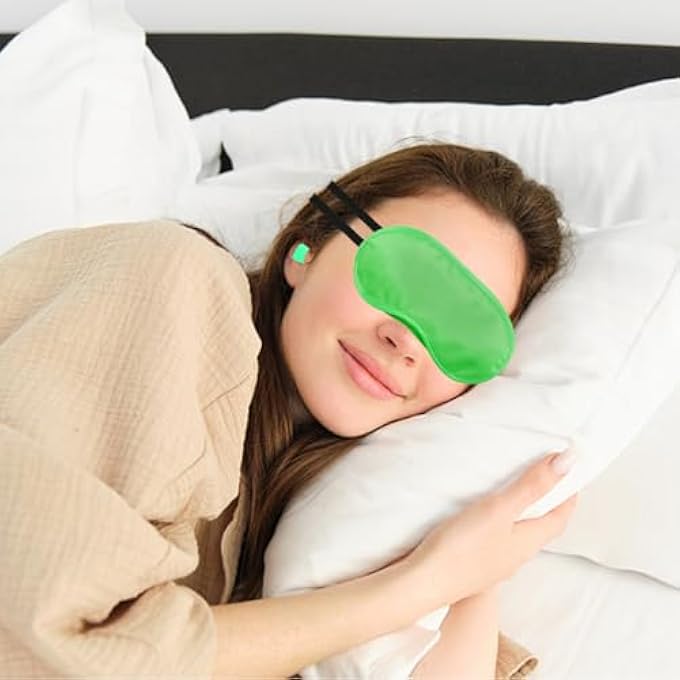 rayihni 12-Piece Sleeping Eye Mask, 12 Pairs Of Earplugs, Simple Solid Color, Soft And Comfortable, Convenient Shading Eye Mask, Universal For Men And Women, Sleep Accessories Set. - Image 5