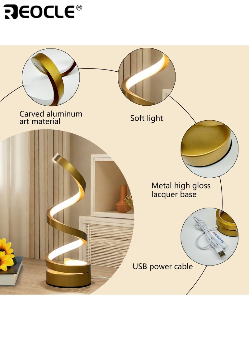 ريوكل مصباح طاولة LED قابل لتعديل 3 ألوان، بإضاءة قابلة للتعتيم وزر تشغيل يدوي، يعمل عبر USB، مثالي لطاولة الدراسة أو المكتب أو غرفة النوم أو المعيشة - Image 4