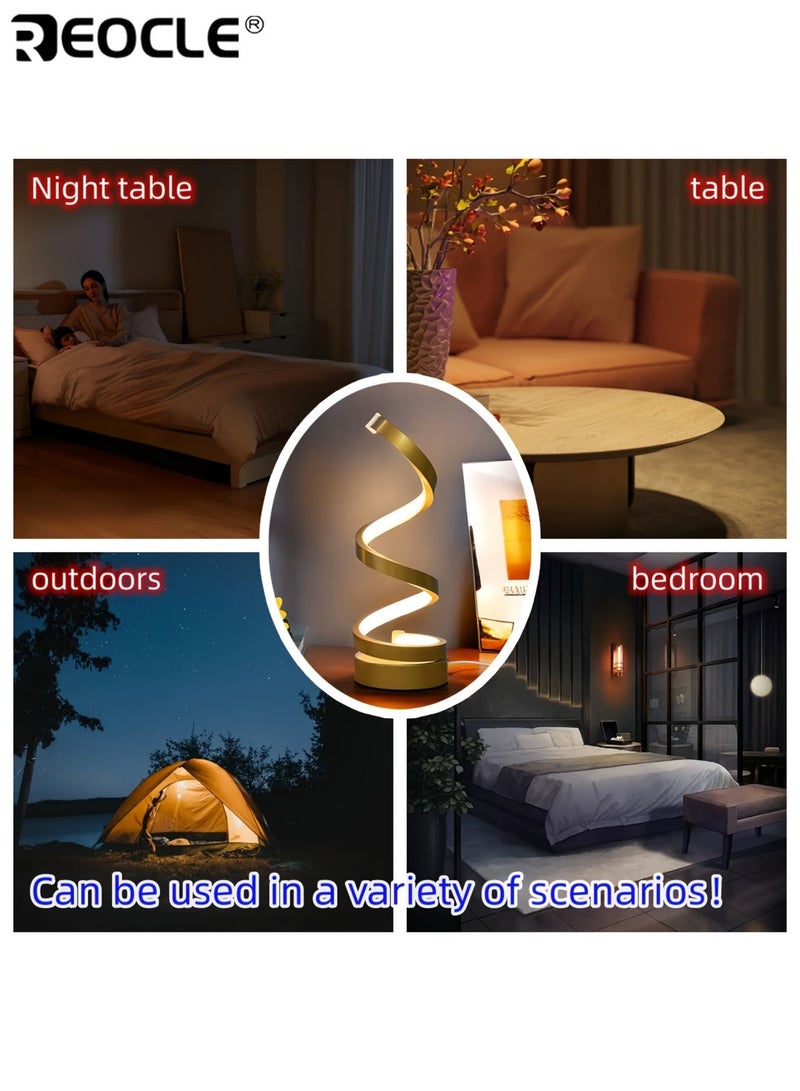 ريوكل مصباح طاولة LED قابل لتعديل 3 ألوان، بإضاءة قابلة للتعتيم وزر تشغيل يدوي، يعمل عبر USB، مثالي لطاولة الدراسة أو المكتب أو غرفة النوم أو المعيشة - Image 3