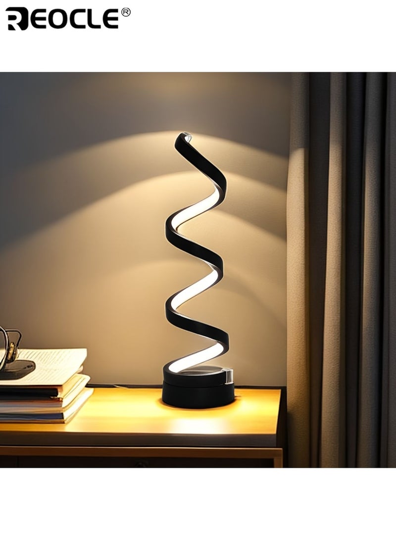 ريوكل مصباح طاولة LED قابل لتعديل 3 ألوان، بإضاءة قابلة للتعتيم وزر تشغيل يدوي، يعمل عبر USB، مثالي لطاولة الدراسة أو المكتب أو غرفة النوم أو المعيشة - Image 2