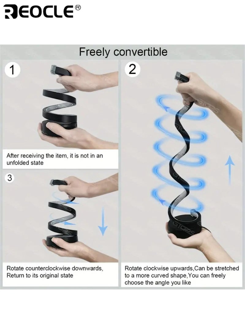 ريوكل مصباح طاولة LED قابل لتعديل 3 ألوان، بإضاءة قابلة للتعتيم وزر تشغيل يدوي، يعمل عبر USB، مثالي لطاولة الدراسة أو المكتب أو غرفة النوم أو المعيشة - Image 5