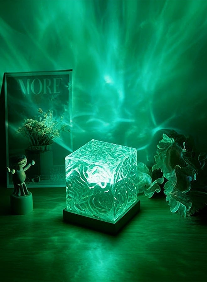 AHAKAC 16 Colors Water Ripple Table Lamp Creative Bedside Flame Atmosphere Light Romantic Night Light Gift Starry Sky Projection Light - Image 5