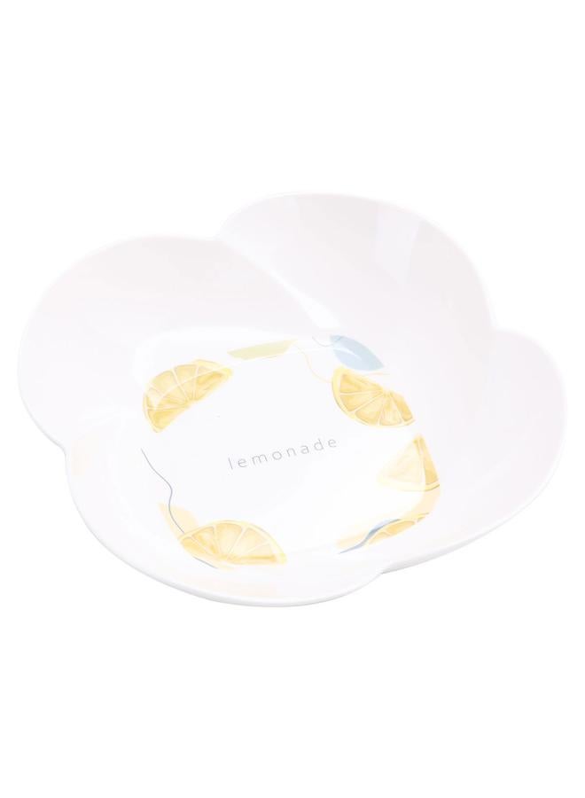 السيف  طبق تقديم من البورسلين دائري الشكل بنقشة الليمون، كبير، أبيض - Image 2