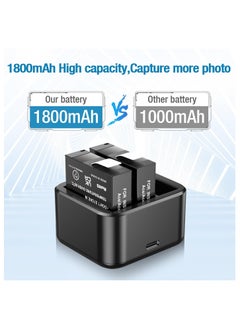 Generic 2 Pack 1800mAh Replacement Insta360 Ace Pro Battery, with Triple Slot USB Fast Charger Hub Compatible with Insta360 Ace Pro Accessories Camera  - Image 2