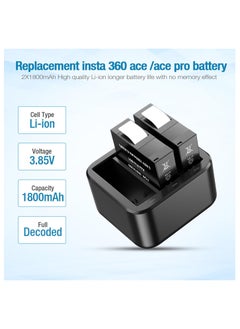 Generic 2 Pack 1800mAh Replacement Insta360 Ace Pro Battery, with Triple Slot USB Fast Charger Hub Compatible with Insta360 Ace Pro Accessories Camera  - Image 3