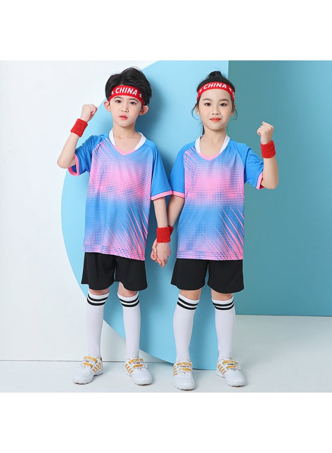 Fb05-sky Blue Children's Football Uniform Suit Boy Summer Competition Training Uniform Primary School Student Sports Team Uniform Youth Jersey Printing