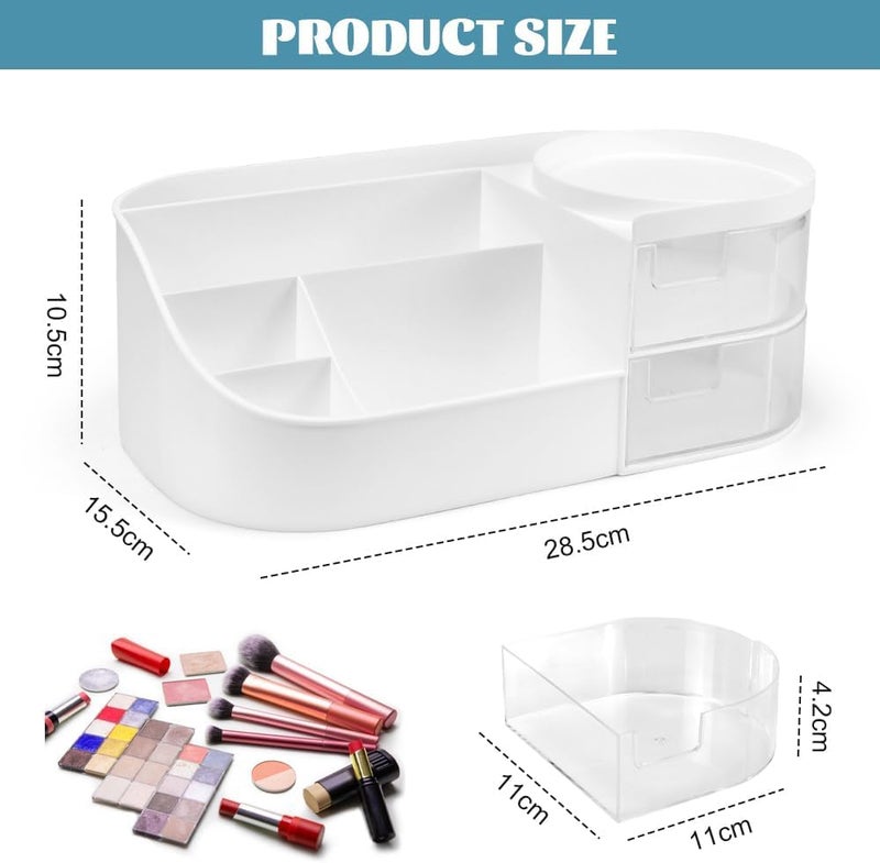 Anshri Desk Makeup Brush Organizers Box and Makeup Organizers for Desk Desktop Storage Stationery Supplies Cute Pencil Cup Pot for Office School Home Makeup Storage Box (Pinks) - Image 5