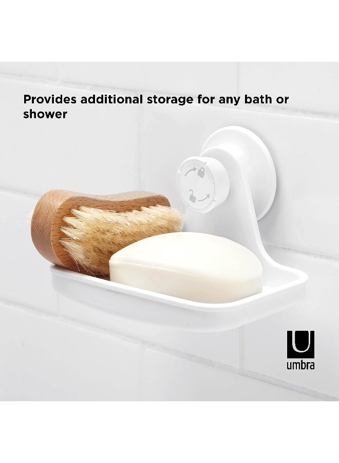 Umbra Flex Soap Dish with Patented Gel-Lock Technology Suction Cup, White - Image 3