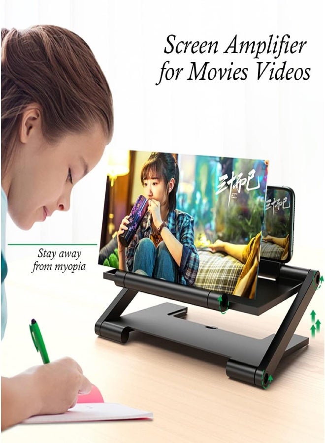 AROAQ Foldable Phone Screen Magnifier – 8-Inch HD Projector Amplifier with Adjustable Height, Compatible with All Smartphones for Reading & Video Viewing - Image 3