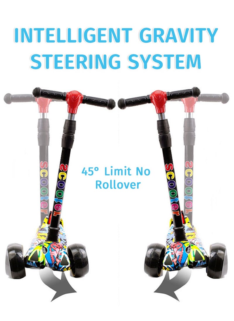 Moovant - 2 in 1 Kick Scooter, 3 Wheel Foldable Toddlers Scooter with  3 Adjustable Height and Self-Luminous Wheels, Scooters with Removable Seat for Toddlers Kids - Image 1