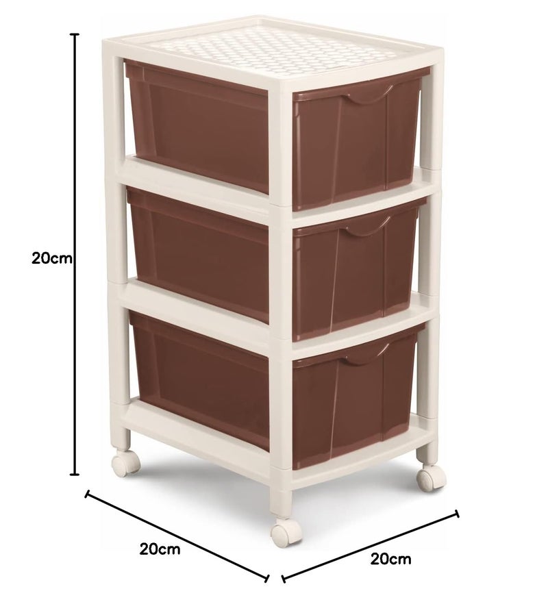 Nayasa Carnival Tuckins No 3 MultiCompartment Plastic Drawers Storage Organizer Multipurpose Plastic Modular Storage Organizer Box 39 X 305 X 635 cm Brown - Image 2