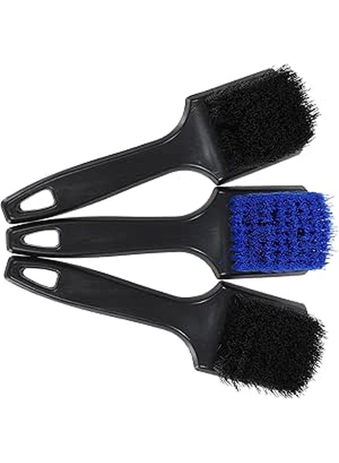 Baluue 3pcs Car Detailing Brush Set for Wheels Tires Sturdy Design Easy Storage - Image 1