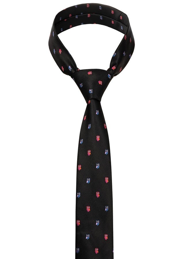 هاوسن ربطة عنق من قماش الجاكار بتصميم بومة حكيمة من هاوسون، مقاس 3 بوصات، مناسبة لحفلات الزفاف في المكتبات، والاحتفالات الأكاديمية، وهدايا لأصدقاء العريس من ذوي الميول الأكاديمية، وإكسسوارات التخرج. - Image 5