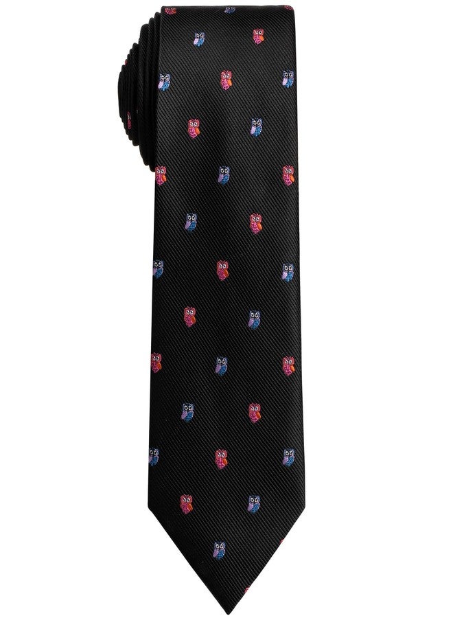 هاوسن ربطة عنق من قماش الجاكار بتصميم بومة حكيمة من هاوسون، مقاس 3 بوصات، مناسبة لحفلات الزفاف في المكتبات، والاحتفالات الأكاديمية، وهدايا لأصدقاء العريس من ذوي الميول الأكاديمية، وإكسسوارات التخرج. - Image 3