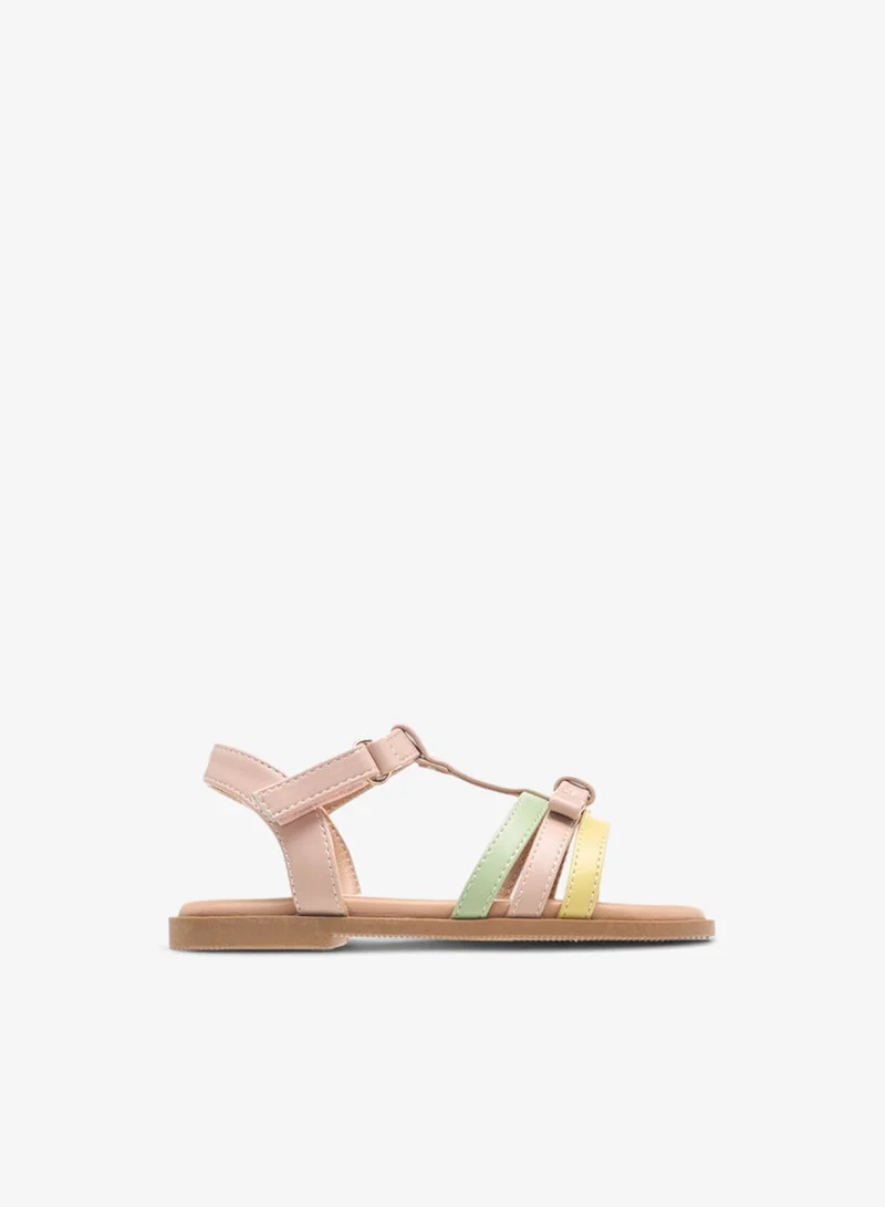 Flora Bella By Shoexpress Bow Accent Sandals with Hook and Loop Closure
