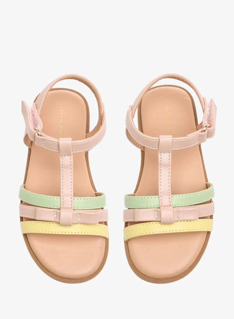 Flora Bella By Shoexpress Bow Accent Sandals with Hook and Loop Closure