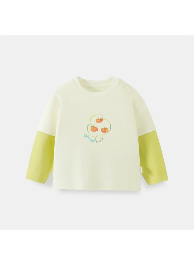 Boys' T-shirt Long Sleeve Fake Two-piece Patchwork Spring/autumn Style Baby Round Neck T-shirt Girls - Image 4