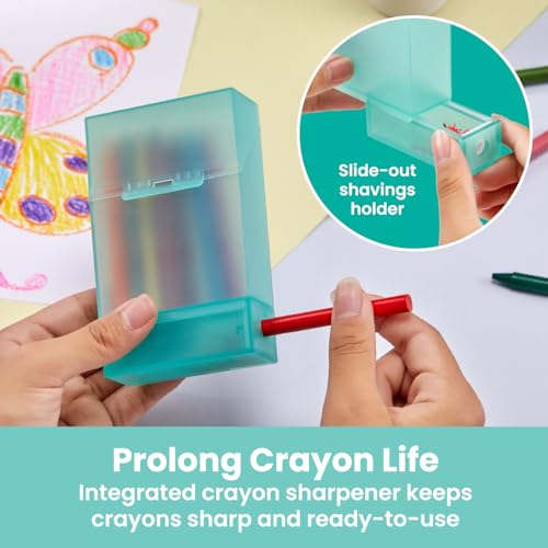 LockerMate Crayon Box with Sharpener Holds 24 Crayons, Assorted Color, Pack of 1 - Image 4