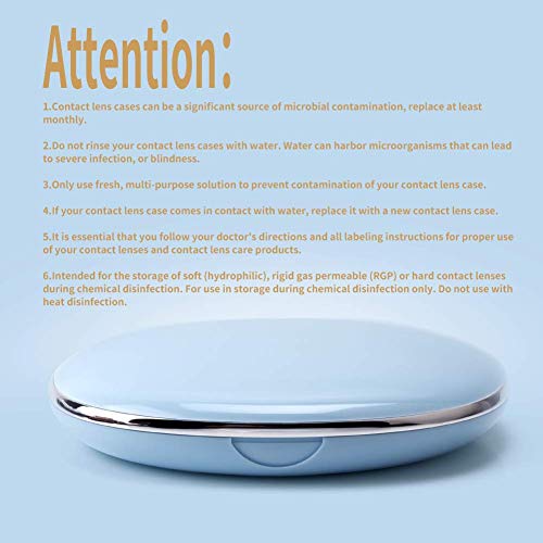 ofone Contact Lens Case, Cute Contact Lens Holder Contact Lenses Travel Case with Removal Tool Mirror and Tweezers Contacts Container Storage Kit for Women and Girl (Blue) - Image 5