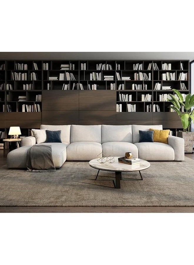 Generic Nordic sofa 7 seater combination luxury sofa set living room modern small home corner sofa fabric (Right)  - Image 1