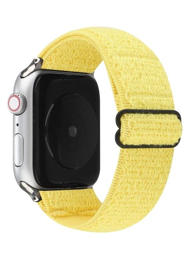 NIBEMINENT Ethnic Replacement Watchband for Apple Watch Series 1/2/3/4/5/6/7/SE 42/44/45mm Yellow - Image 1