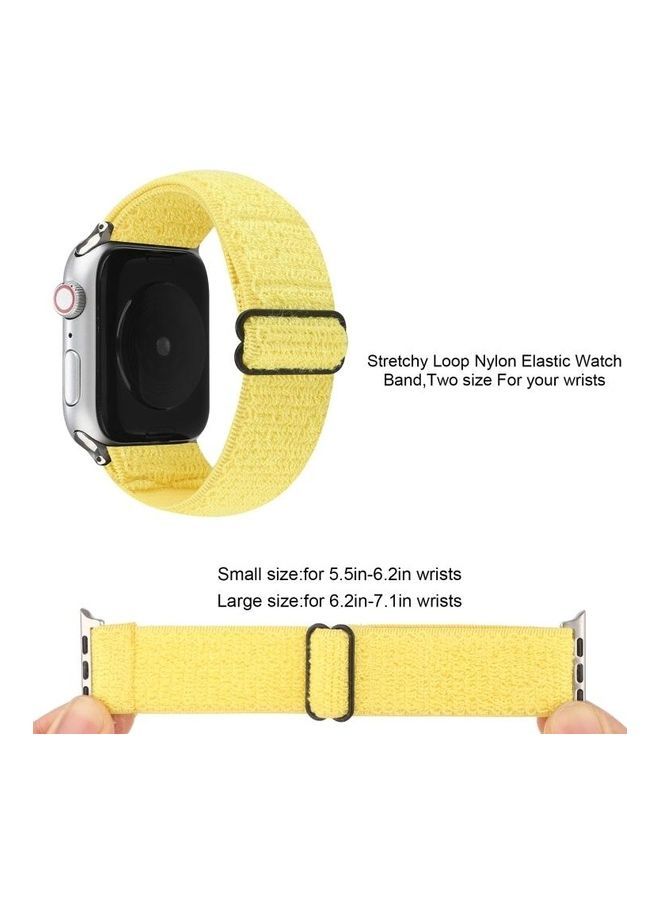 NIBEMINENT Ethnic Replacement Watchband for Apple Watch Series 1/2/3/4/5/6/7/SE 42/44/45mm Yellow - Image 3