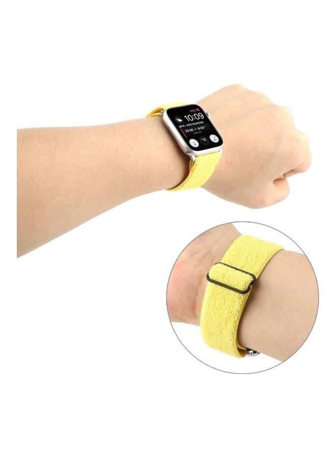 NIBEMINENT Ethnic Replacement Watchband for Apple Watch Series 1/2/3/4/5/6/7/SE 42/44/45mm Yellow - Image 4