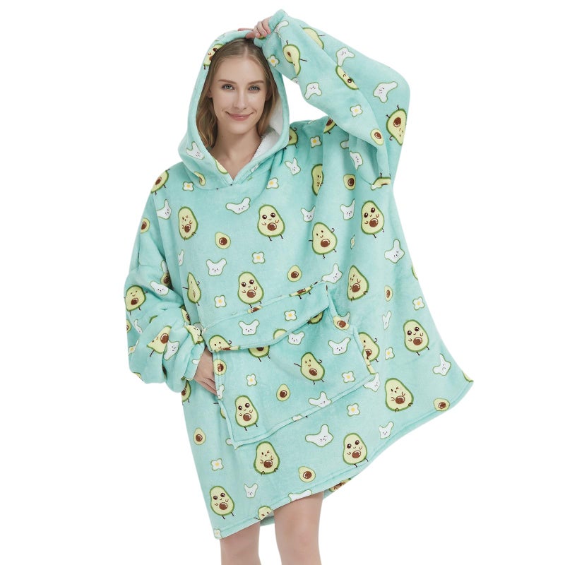 Fiosnow Avocado Blanket Hoodies for Women and Men Adult Oversize Wearable Blanket Hoodies for Soft and Warm - Image 1