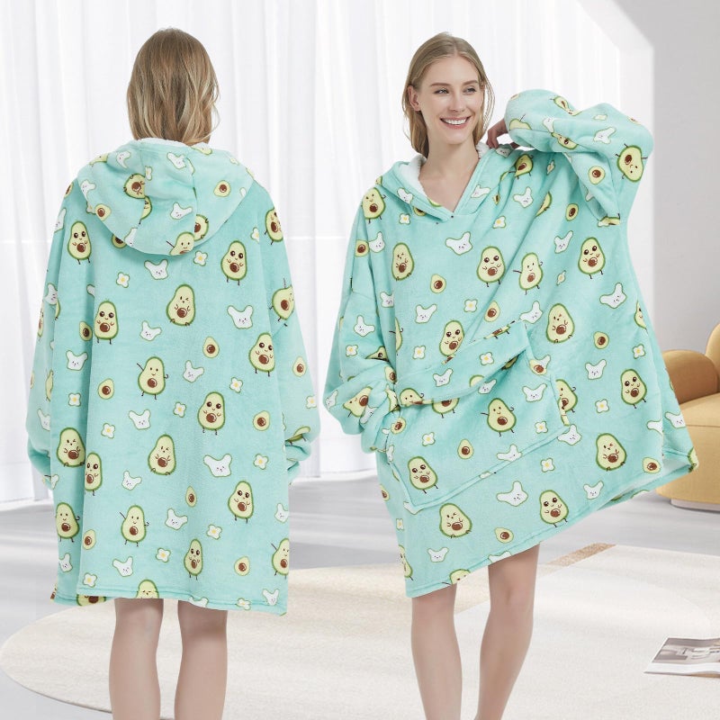 Fiosnow Avocado Blanket Hoodies for Women and Men Adult Oversize Wearable Blanket Hoodies for Soft and Warm - Image 5
