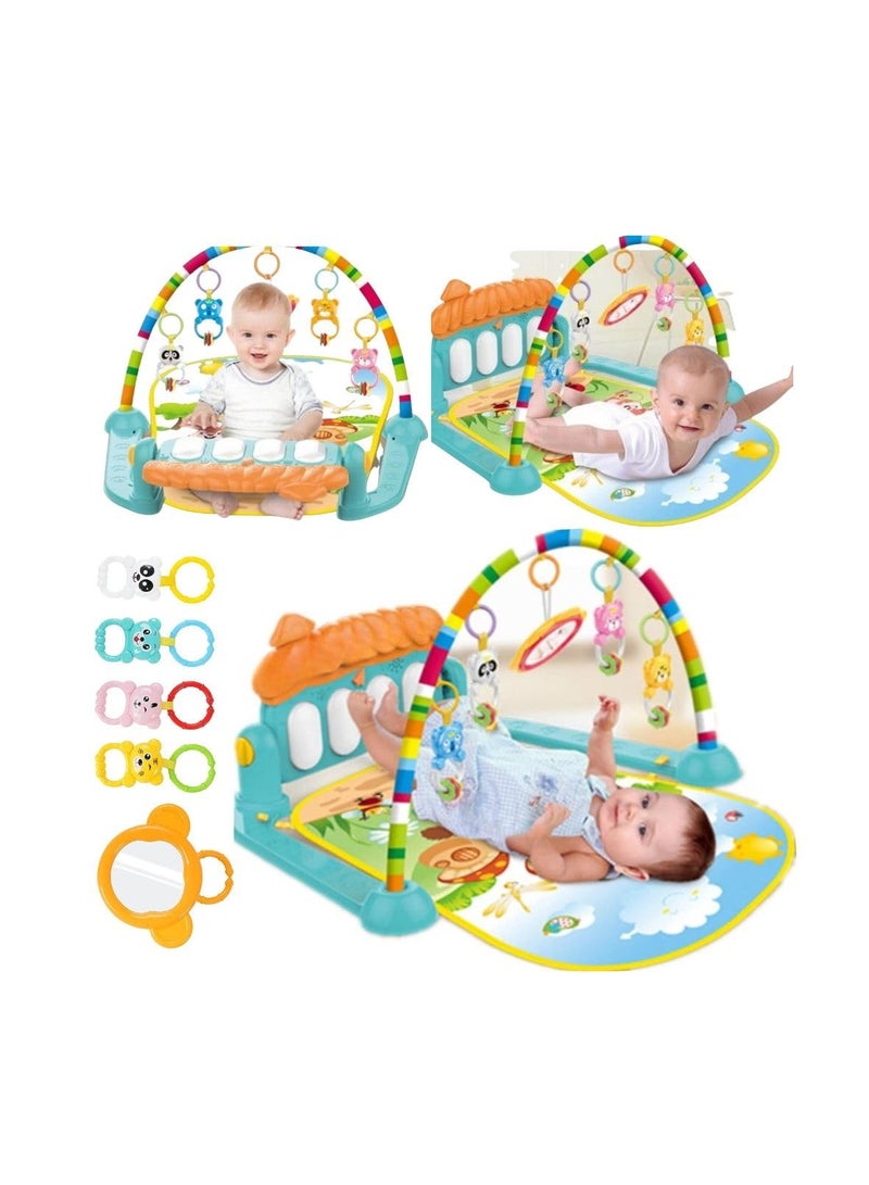 ممز بلانيت سجادة بيانو رياضية للأطفال - سجادة لوحة مفاتيح موسيقية للركل واللعب للأطفال الرضع والأطفال، سجادة أرضية، سجادة لوحة مفاتيح موسيقية، سجادة بيانو رياضية، رف صالة الألعاب الرياضية واللياقة البدنية، عبوة من مجموعة واحدة، متعددة الألوان - Image 1