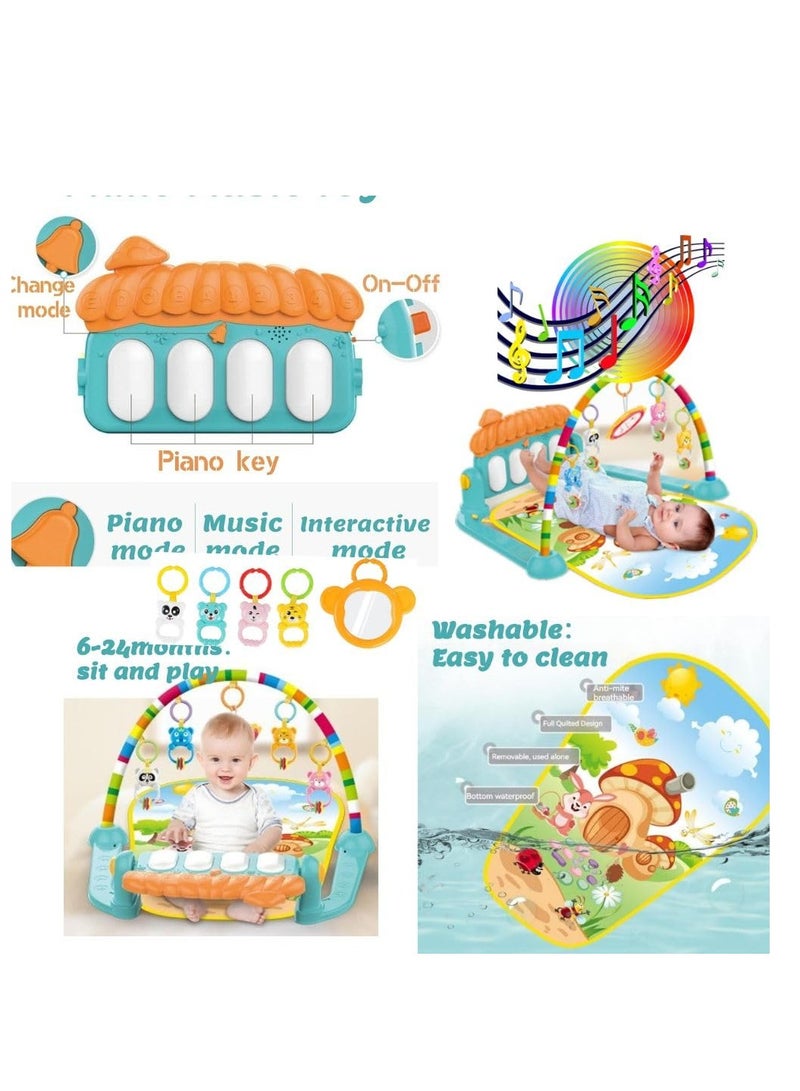 ممز بلانيت سجادة بيانو رياضية للأطفال - سجادة لوحة مفاتيح موسيقية للركل واللعب للأطفال الرضع والأطفال، سجادة أرضية، سجادة لوحة مفاتيح موسيقية، سجادة بيانو رياضية، رف صالة الألعاب الرياضية واللياقة البدنية، عبوة من مجموعة واحدة، متعددة الألوان - Image 2