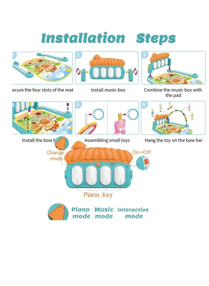 ممز بلانيت سجادة بيانو رياضية للأطفال - سجادة لوحة مفاتيح موسيقية للركل واللعب للأطفال الرضع والأطفال، سجادة أرضية، سجادة لوحة مفاتيح موسيقية، سجادة بيانو رياضية، رف صالة الألعاب الرياضية واللياقة البدنية، عبوة من مجموعة واحدة، متعددة الألوان - Image 5
