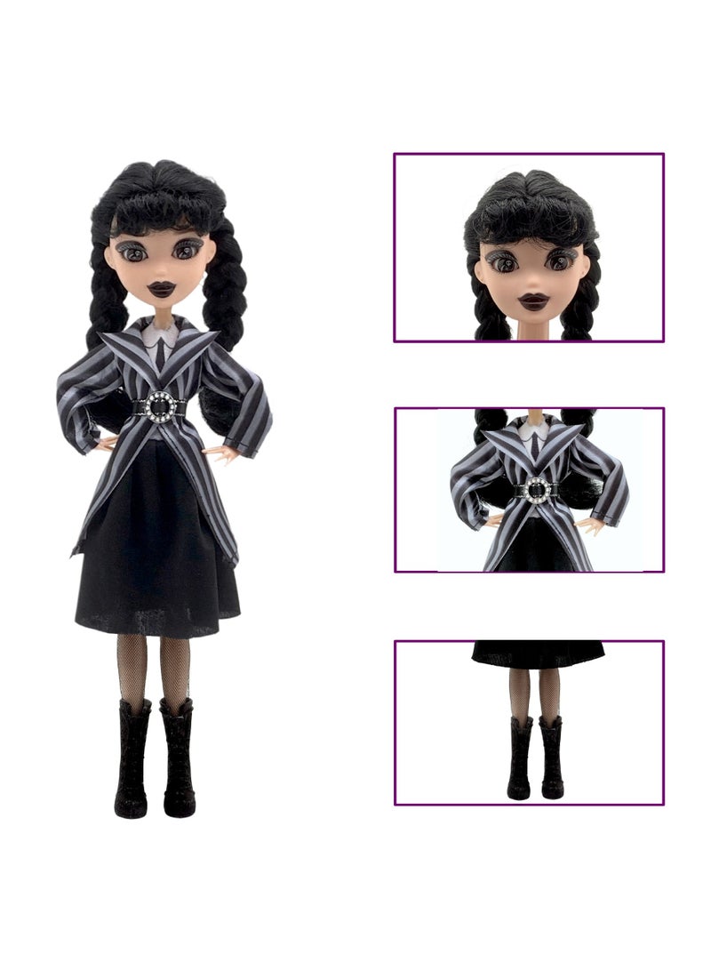 general Adams Family Wednesday Addams Doll Academy Uniform Costume rave'n doll（26.5cm)）  - Image 3