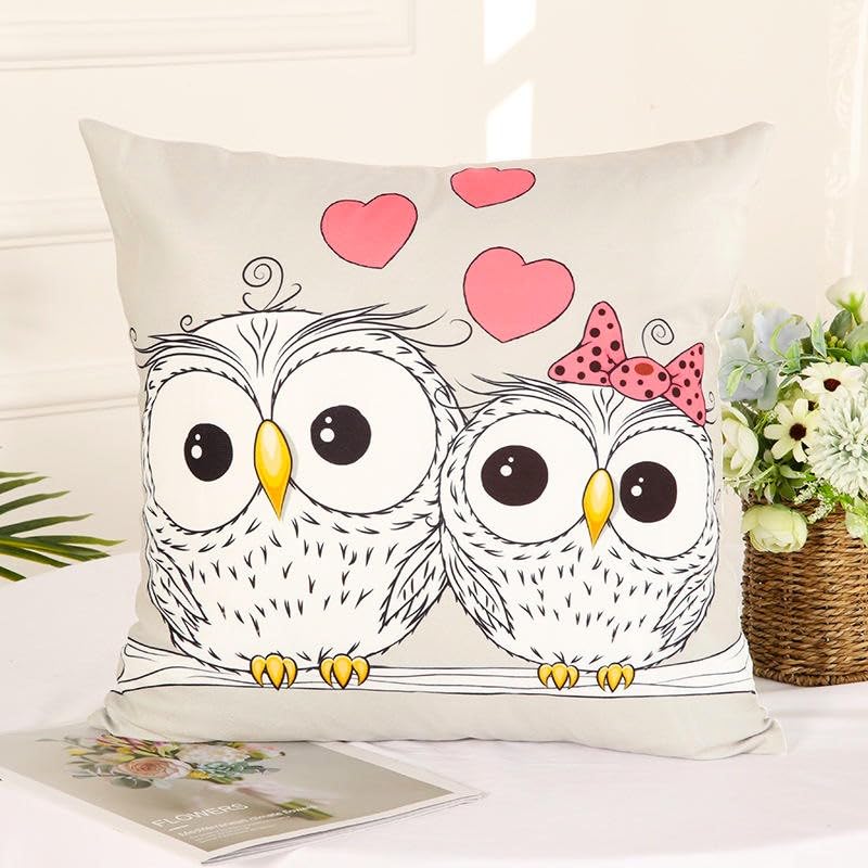 Urvaan Cartoon Animal Printed Velvet Cushion Covers, 16 X 16 Inch, Set of 7, Multicolour - Image 3