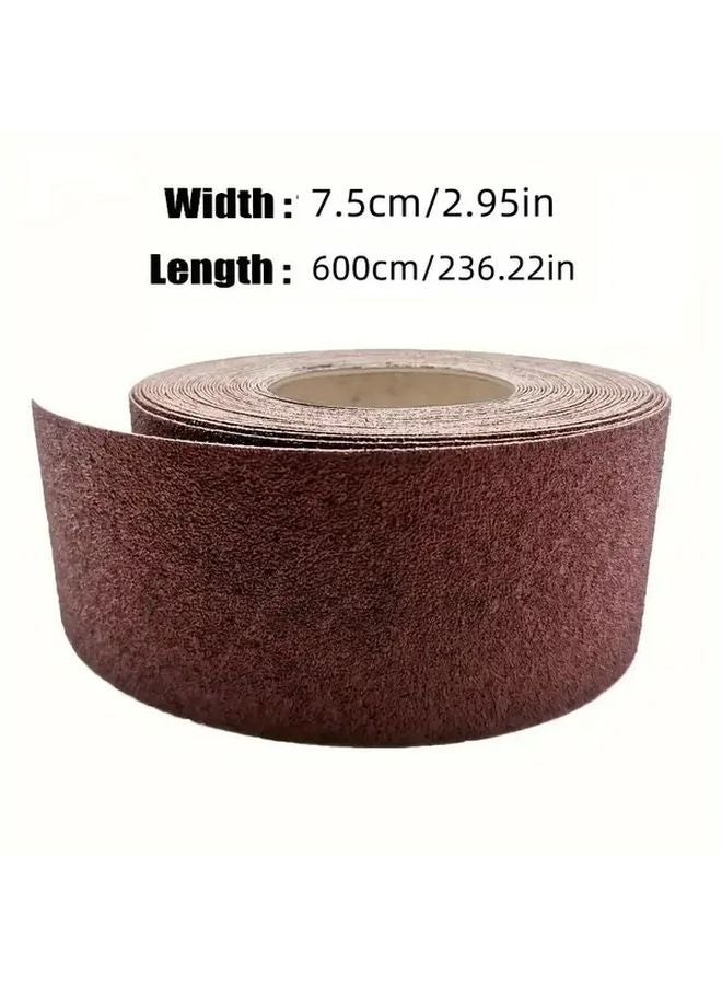 60 حبيبة 236.22 بوصة لفة ورق صنفرة أكسيد الألومنيوم لتلميع الخشب والمعادن والجدران الجافة - Image 3