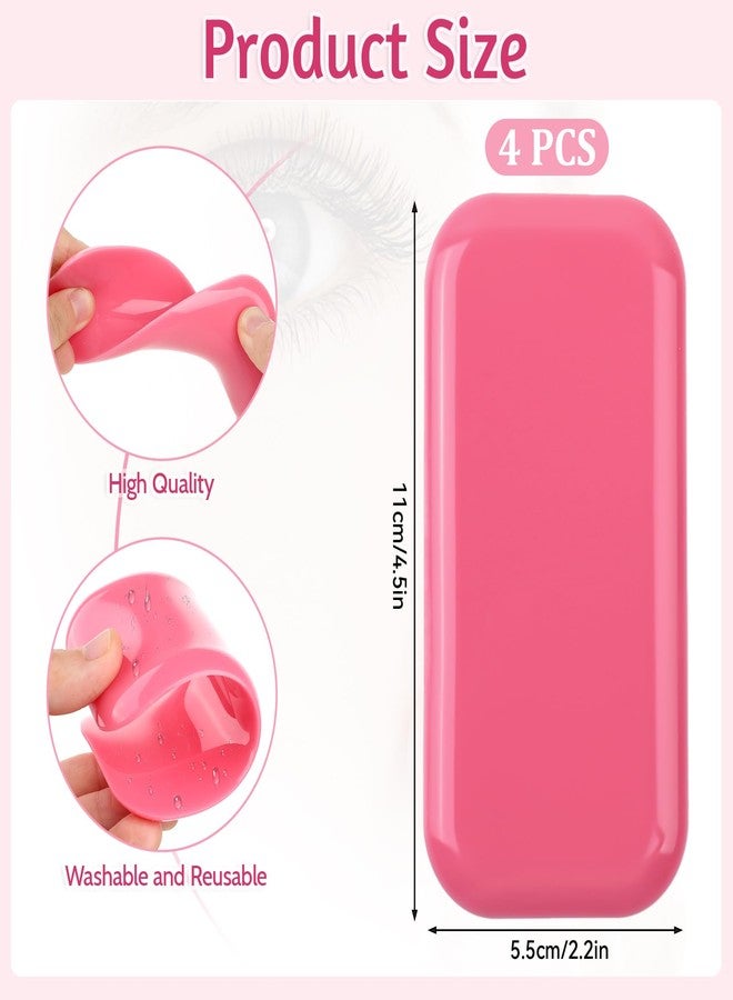 COMNICO 4PCS Silicone Lash Pads Reusable False Eyelash Holder Pallet for Eyelash Extensions Loose Lash Sticky Washable Grafting Gasket Pallet Tools for Women and Lash Extension Supplies Tools - Image 2