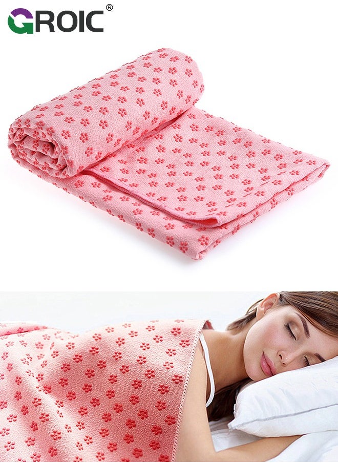 GROIC Yoga Mat Towel, Hot Yoga Mat Towel with Grip Dots Sweat Absorbent Non-Slip for Hot Yoga, Pilates and Workout, Non Slip Sweat Absorbent Hot Yoga Towels with Travel Bag 72" x 24"  - Image 2