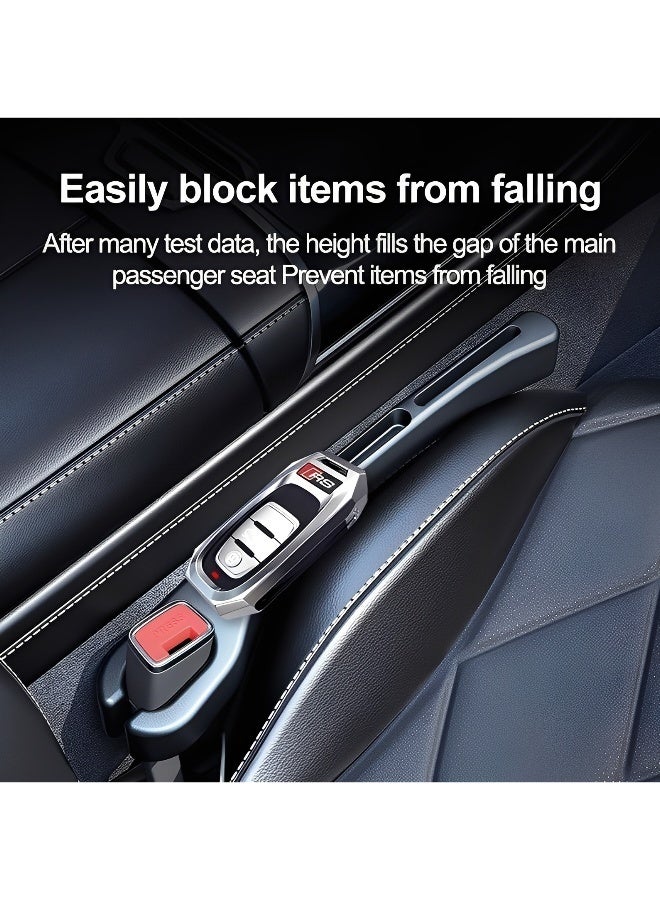 Car Seat Gap Filler 2 Pack Car Gap Filler Prevents Things from Falling Out with Seat Belt Holes Auto Crevice Blockers Fill Gap in Between Seat and Console Universal for Most Cars Trucks and Black - Image 4