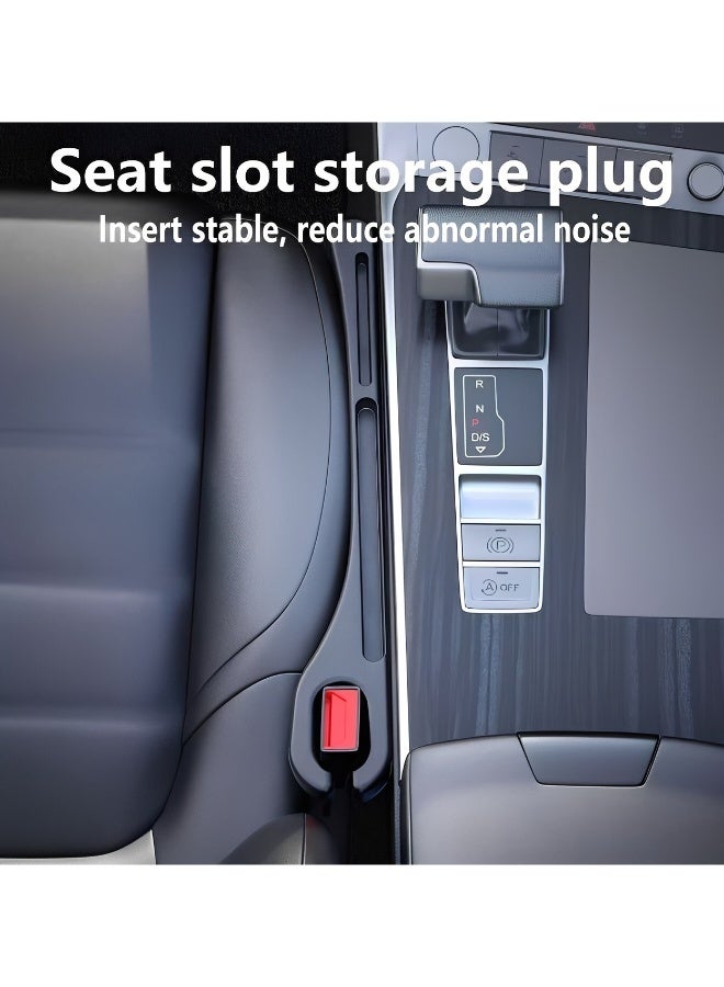Car Seat Gap Filler 2 Pack Car Gap Filler Prevents Things from Falling Out with Seat Belt Holes Auto Crevice Blockers Fill Gap in Between Seat and Console Universal for Most Cars Trucks and Black - Image 1