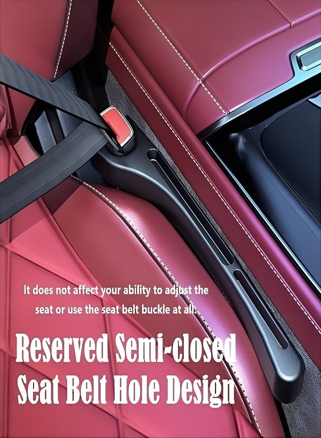 Car Seat Gap Filler 2 Pack Car Gap Filler Prevents Things from Falling Out with Seat Belt Holes Auto Crevice Blockers Fill Gap in Between Seat and Console Universal for Most Cars Trucks and Black - Image 3