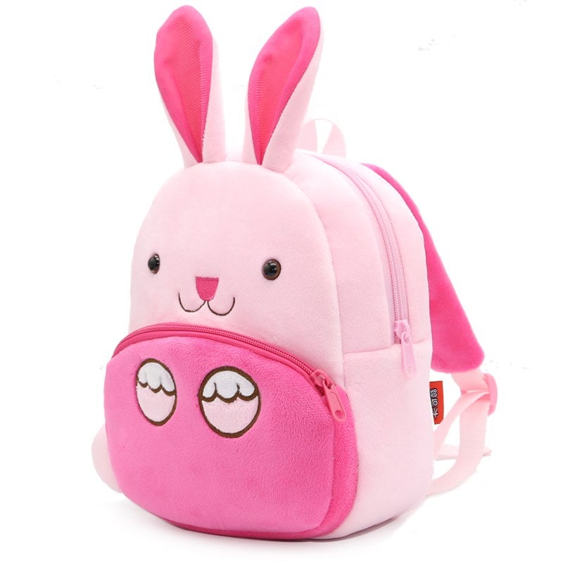 Plush Kids Backpack, Rabbit Animal Design, Soft Lightweight School Bag for Toddlers and Preschool Kids - Image 3