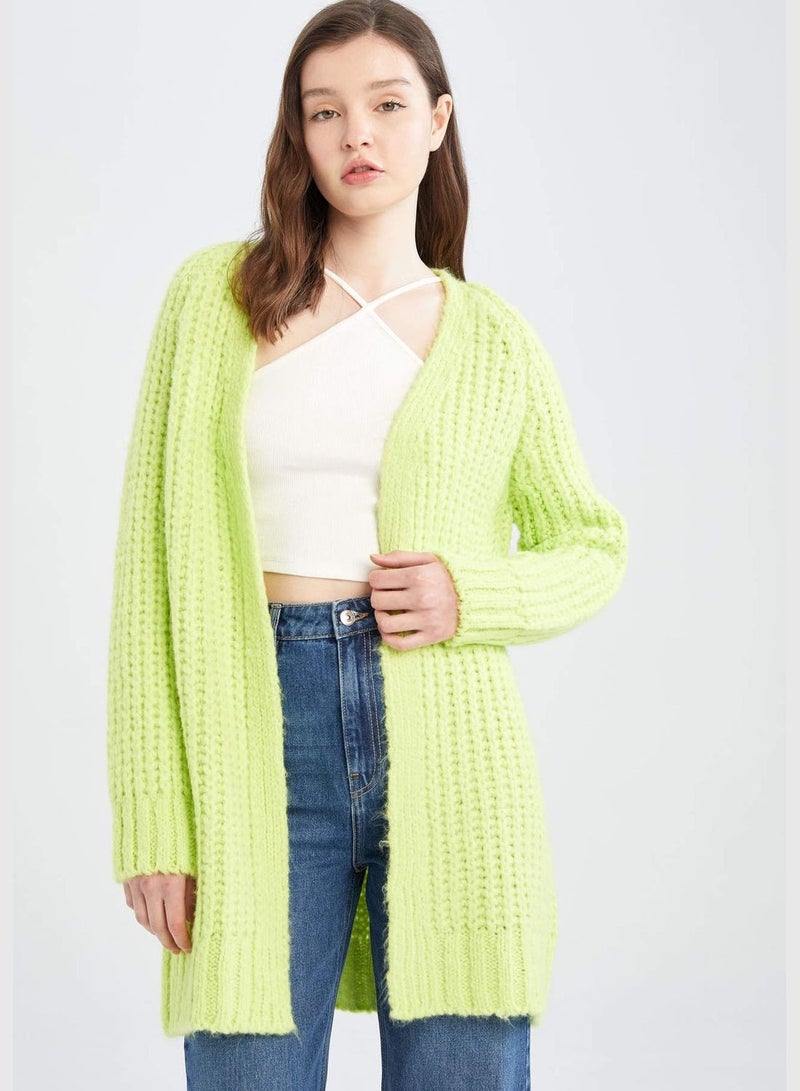 DeFacto Basic Long Sleeve Texture Knit Cardigan - Image 1