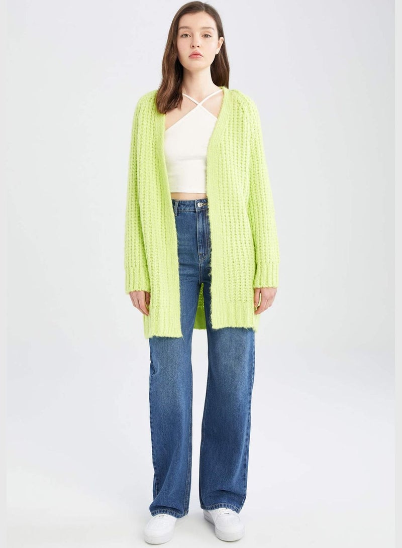 DeFacto Basic Long Sleeve Texture Knit Cardigan - Image 2