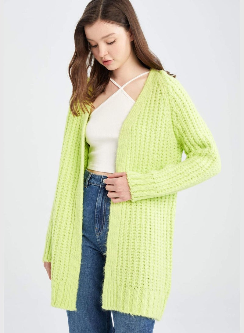 DeFacto Basic Long Sleeve Texture Knit Cardigan - Image 3