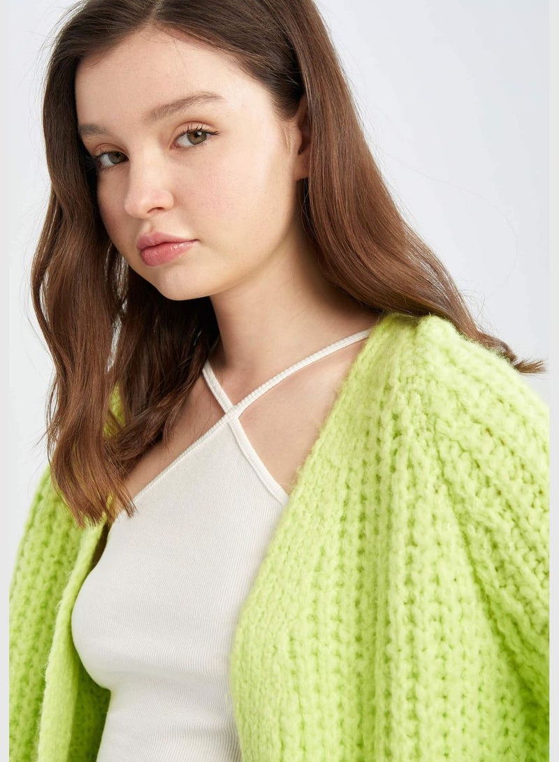 DeFacto Basic Long Sleeve Texture Knit Cardigan - Image 4