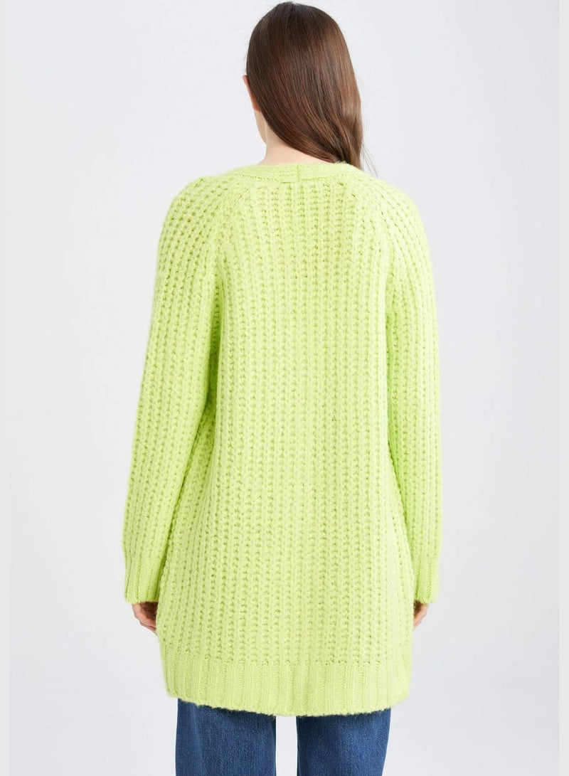 DeFacto Basic Long Sleeve Texture Knit Cardigan - Image 5