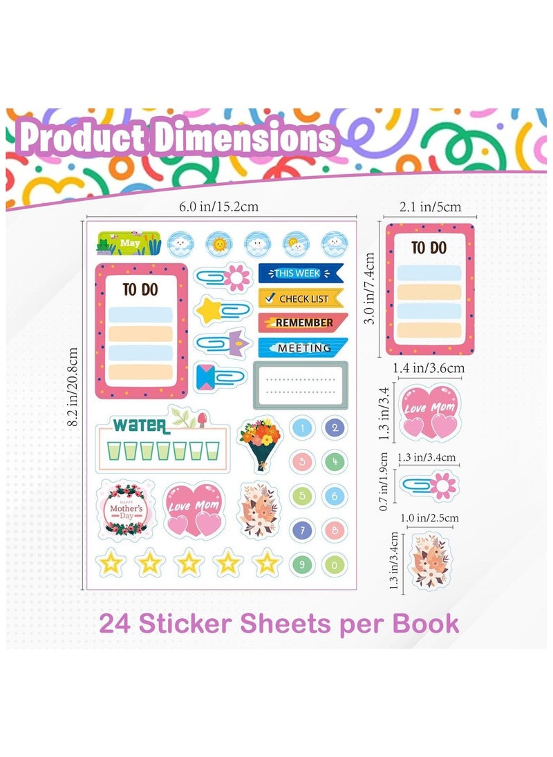 Home Smart Home Smart Planner Book Stickers Kit for Kids Self-Adhesive Sticker of 24 Sheets Decorative Calendar and Add Ons Stickers  - Image 2