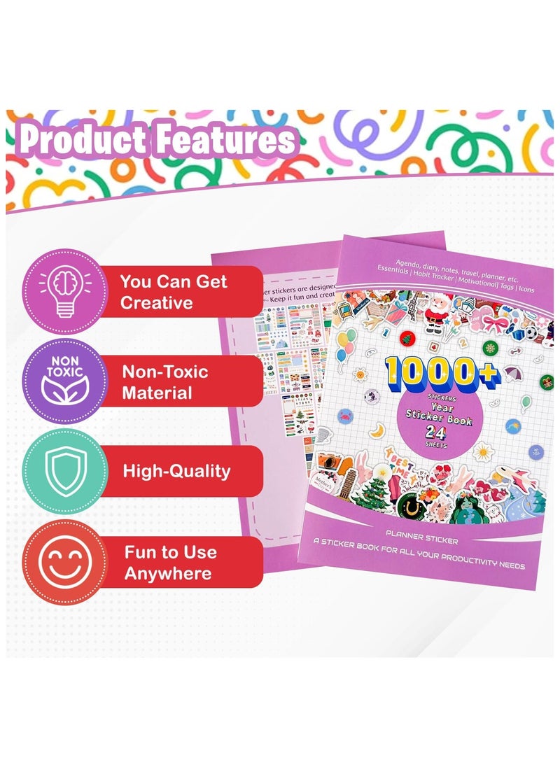 Home Smart Home Smart Planner Book Stickers Kit for Kids Self-Adhesive Sticker of 24 Sheets Decorative Calendar and Add Ons Stickers  - Image 3