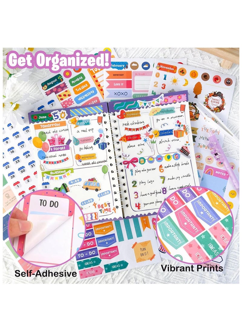 Home Smart Home Smart Planner Book Stickers Kit for Kids Self-Adhesive Sticker of 24 Sheets Decorative Calendar and Add Ons Stickers  - Image 4