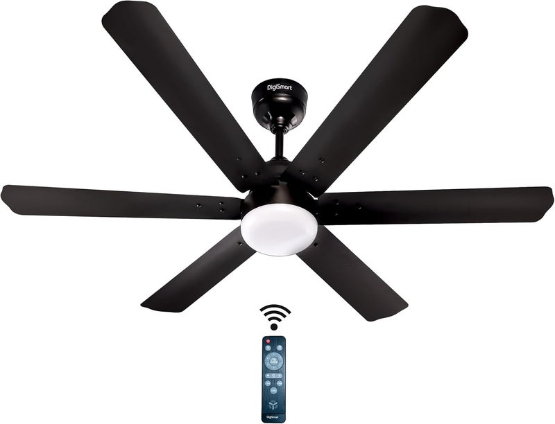 DIGISMART Autum Hexa Premium series 1200 MM BLDC Motor Fan (28 W) 5 Star Rated With LED Light |Remote| 6 Blade 380 RPM High Speed Ceiling Fan with 5 Years warranty (Smoke Brown) - Image 1